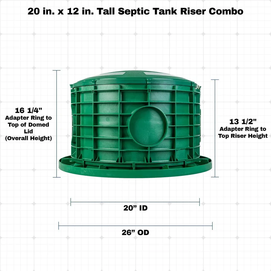 Pump Tank Riser VPC Tanks | 20-Inch Septic Tank Riser Kit, 12-Inch Height