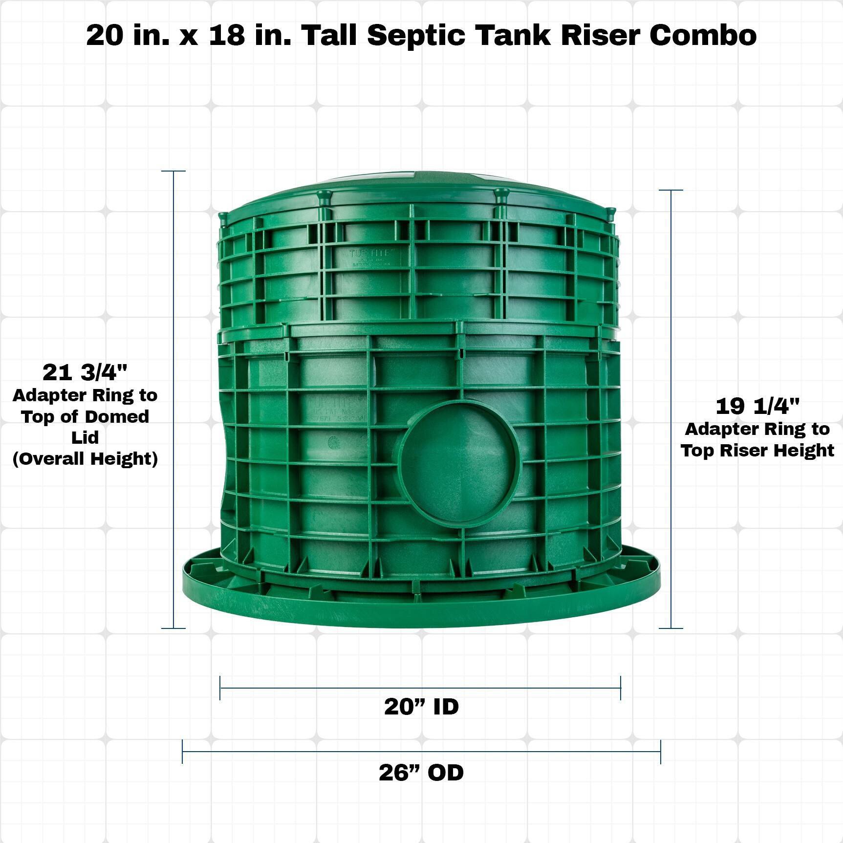 48 Inch Tank Riser VPC Tanks | 20-Inch Septic Tank Riser Kit, 18-Inch Height