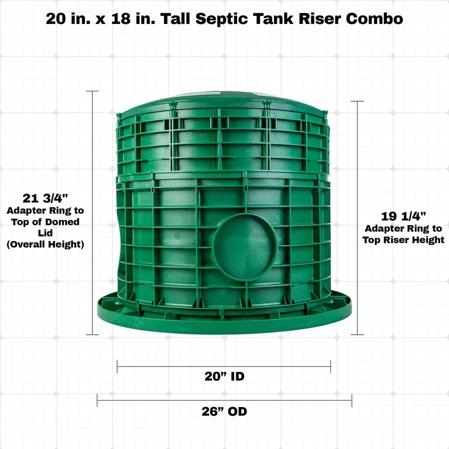 Tank Rieseer VPC Tanks | 20-Inch Septic Tank Riser Kit, 18-Inch Height
