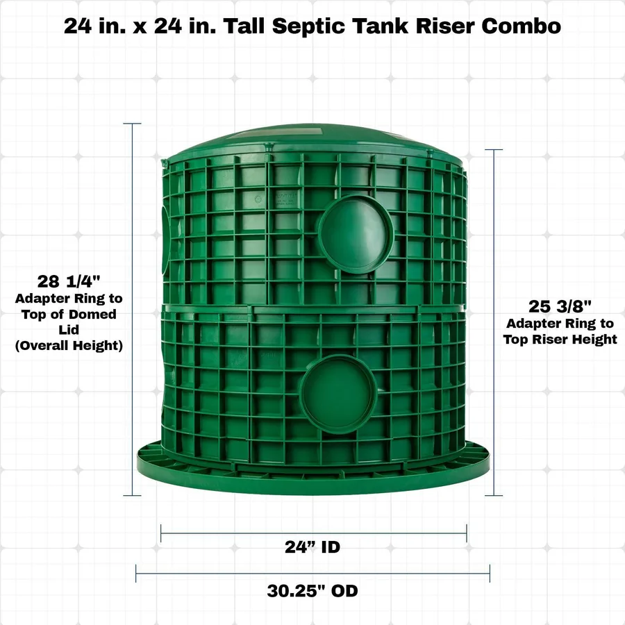 Rectangle Septic Tank Risers VPC Tanks | 24-Inch Septic Tank Riser Kit, 24-Inch Height