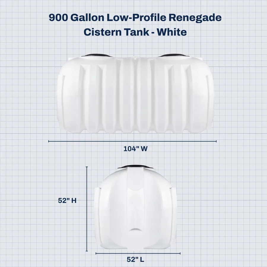 Tank 900 VPC Tanks | 900 Gallon Renegade Cistern Tank, White
